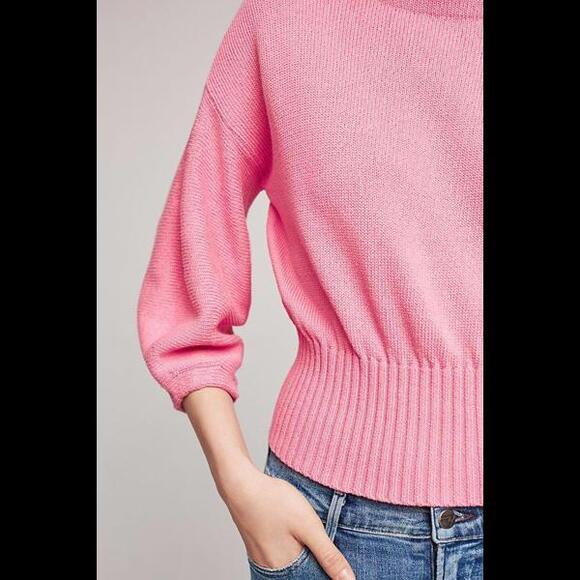 Anthropologie Cropped Balloon-Sleeve Pullover size small - Picture 2 of 9